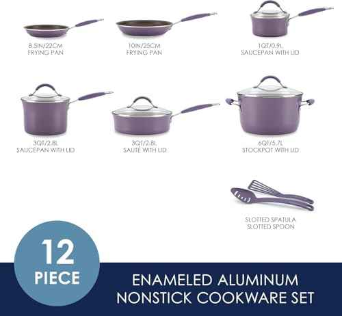 Cucina Nonstick Cookware Purple Pots and Pans Set