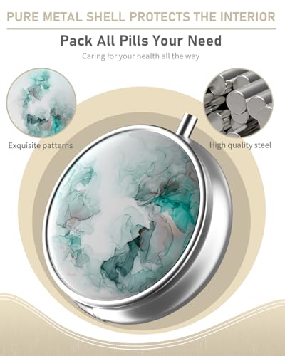 Pill Box 3 Compartment Portable Travel Medicine Box with Mirror