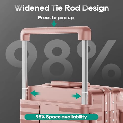 20 Inch Carry on Luggage with Aluminium Frame and Front Pocket