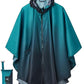 Adult Rain Poncho Waterproof Hooded Zipper Raincoat with Pockets