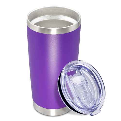 20oz Tumbler Insulated Coffee Tumblers with Lid Stainless Steel Purple 1P