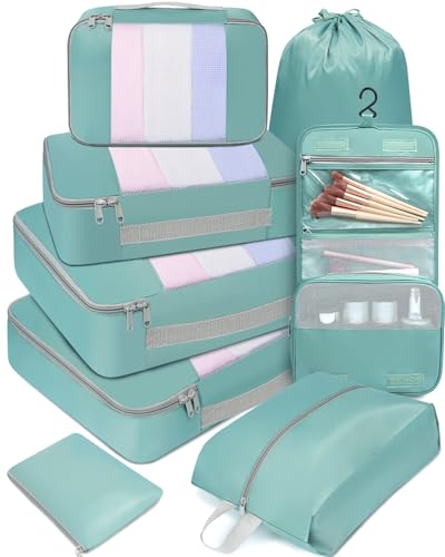 8 Set Packing Cubes Various Sizes Packing Organizer for Travel Accessories Luggage Carry On Suitcase