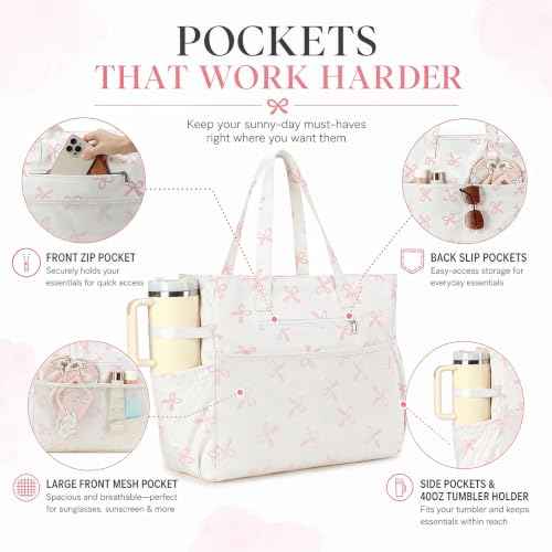 Waterproof Beach Tote Pool Bags for Women Ladies Extra Large Carry On Bag With Wet Compartment for Weekender Travel