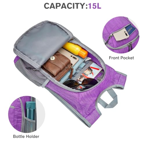 10L 15L Hiking Backpack Lightweight Packable Hiking Daypack Small Travel Outdoor Foldable Shoulder Bag
