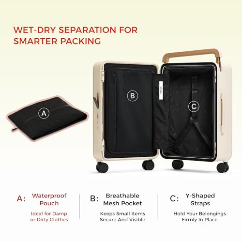Balance 20" Wide Handle Suitcase Hardside Zipperless Luggage Blue