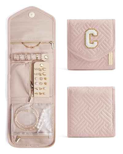 Travel Jewelry Organizer Case C Initial Jewelry Roll