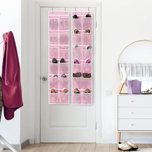 12 Pockets Large Over Door Shoe Organizer (2 Count)