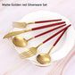 Matte Red Gold Silverware Set (4 Count)