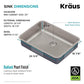 Dex 25 inch Undermount 16 Gauge Stainless Steel Single Bowl ADA Kitchen Sink