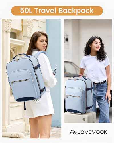 50L Travel Backpack Flight Approved Carry on Backpack
