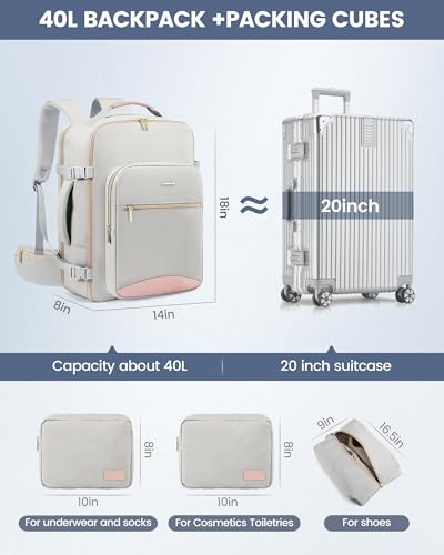 40L Travel Backpack with Waist Strap