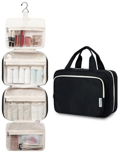 Travel Toiletry Bag for Women Large Hanging Makeup Bag Organizer Toiletries Bag for Full Size Essentials Accessories Cosmetics