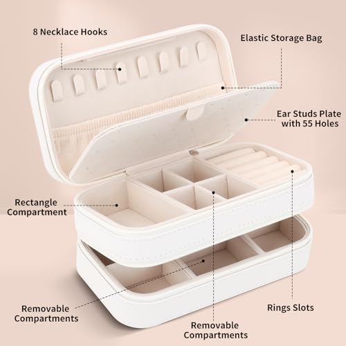 Small Travel Jewelry Box with Double Zipper