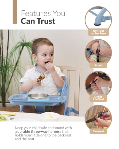 Feed Me 3-in-1 Travel High Chair Booster Seat - Airy Blue