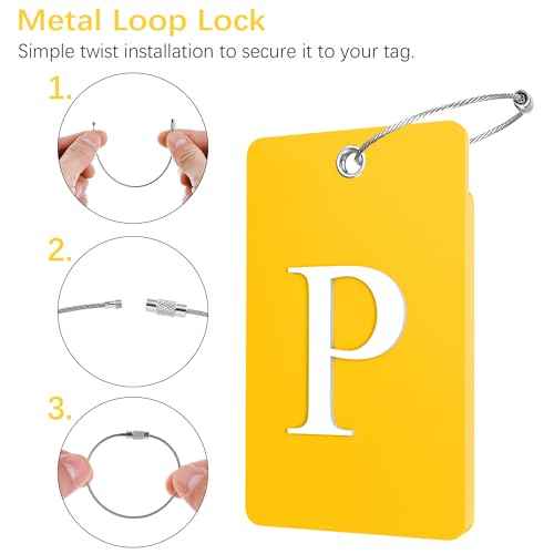2 Pack Initial Luggage Tags for Suitcases Airplane Travel Essentials (2 Count)
