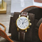 Watch Travel Case for Men Leather Watch Roll for Travel Organizer and Display Watch Case 1 Slot Full Grain Leather Tawny Brown (50 Count)
