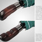 Folding Umbrella Real Wood Handle Herringbone Jade Green