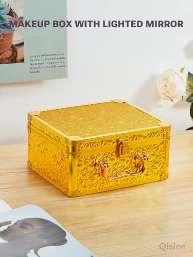 Makeup Box with Detachable Magnetic LED Mirror