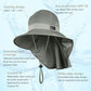 Cooling Sun Hat for Men Women UPF50+ Wide Brim Fishing Hat with Neck Flap Adjustable Foldable Bucket Hat for Hiking Grey