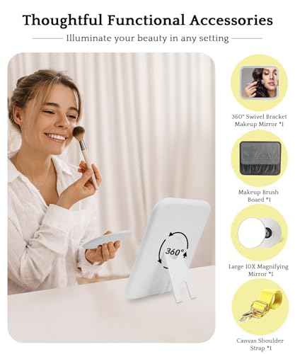 Travel Makeup Bag Cosmetic Bag with Lighted Mirror