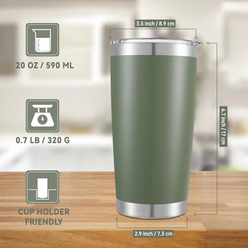 20 oz Tumblers Bulk Stainless Steel Tumbler with Lid (12 Count)