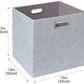 Thicker Fabric Storage Cubes 13 inch Collapsible Storage Bins for Organization, Cubby Storage Boxes for Organizing Shelf Cabinet Bookcase, 2pcs, Sliver Grey