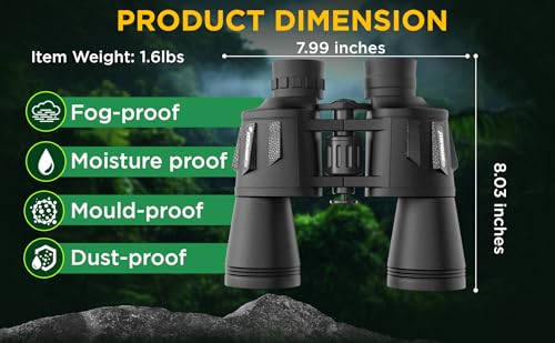 20x50 High Powered Binoculars for Adults with Smart Phone Adapter