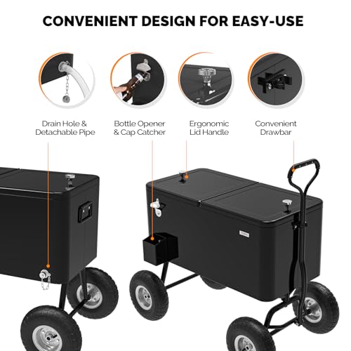 80 Quart Wagon Rolling Cooler Ice Chest