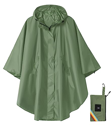 Unisex Rain Poncho Hooded Waterproof Raincoat for Adults Women