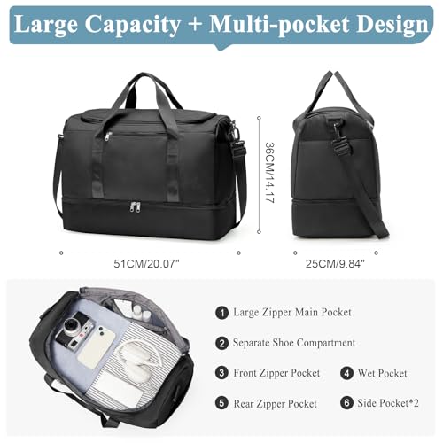 Travel Duffle Bag with Shoes Compartment