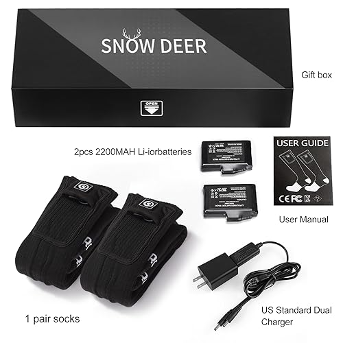 Heated Socks Upgraded 7.4V Rechargeable Battery Electric Socks for Men Women