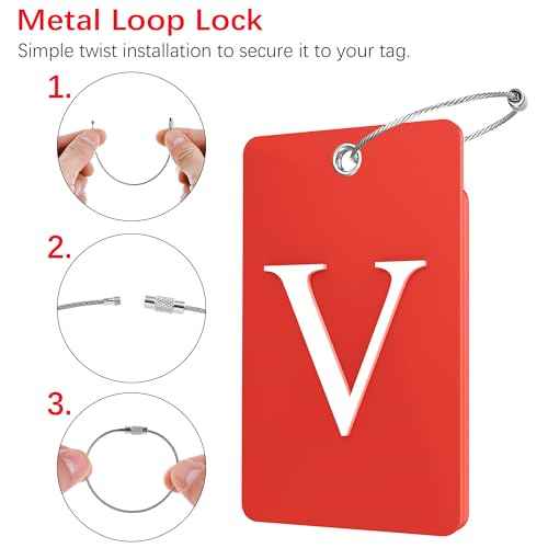 2 Pack Initial Luggage Tags for Suitcases Airplane Travel Essentials (2 Count)