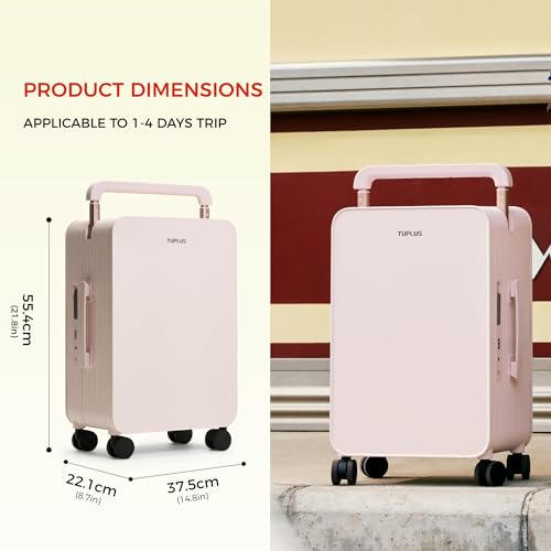 Balance 20" Wide Handle Suitcase Hardside Zipperless Luggage Pink