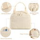 Lunch Bag for Women Men Cute Corduroy Lunch Tote Bags Reusable Insulated Lunch Box Large Capacity Reusable Insulated Cooler for Work Picnic or Travel