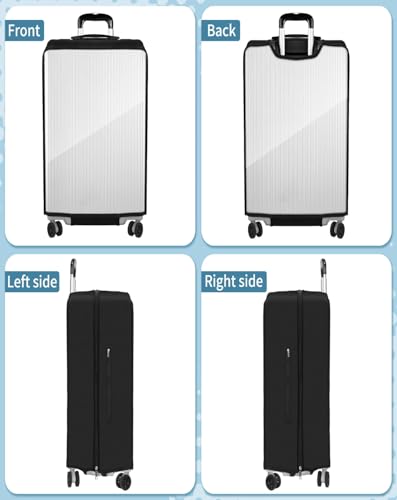 Upgraded Double Zippered Transparent PVC Suitcase Cover 28 Inch