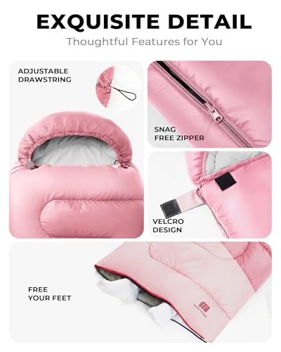 Warm Weather Lightweight Sleeping Bag for Adults