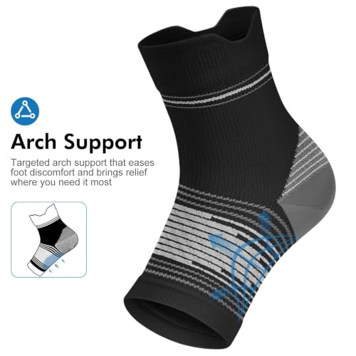 6 Pairs Compression Socks Women & Men for Plantar Fasciitis Relief (6 Count)