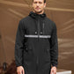 Men's Long Raincoats Lightweight Hooded Rain Jackets Waterproof Packable Outdoor Hiking Reflective Stripe Jacket