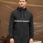 Men's Long Raincoats Lightweight Hooded Rain Jackets Waterproof Packable Outdoor Hiking Reflective Stripe Jacket