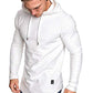 Mens Fashion Athletic Hoodies Sport Sweatshirt Solid Color Fleece Pullover White 3XL