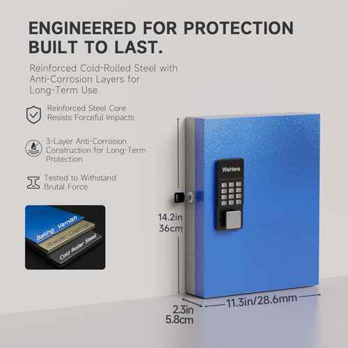 32Key Lock Box Smart Key Organier Cabinet with Keypad & App for Office (32 Count)