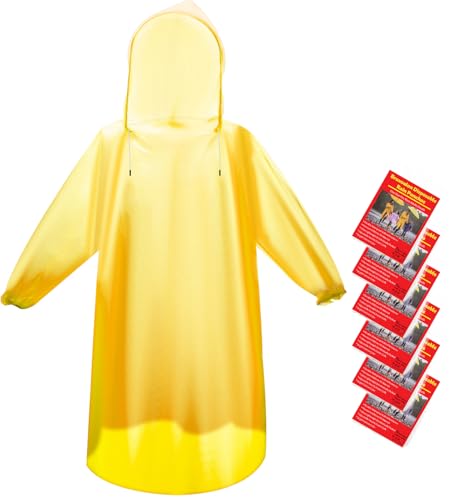6 & 20 & 50 Pack Disposable Rain Ponchos for Adults (20 Count)