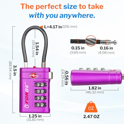 Open Alert Indicator TSA Approved Luggage Locks 4 Digit Combination TSA Travel Locks with TSA008 (2 Count)