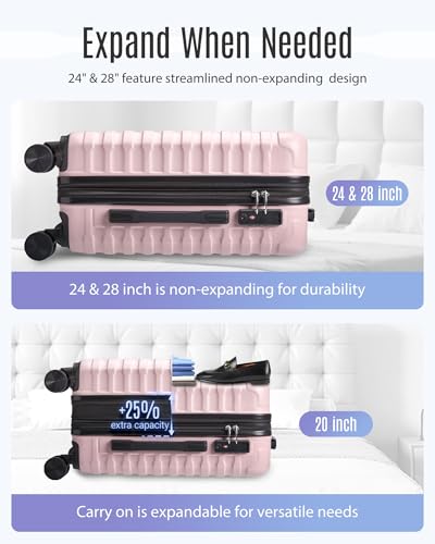 Luggage Sets 3 Pcs Suitcase with Wheels