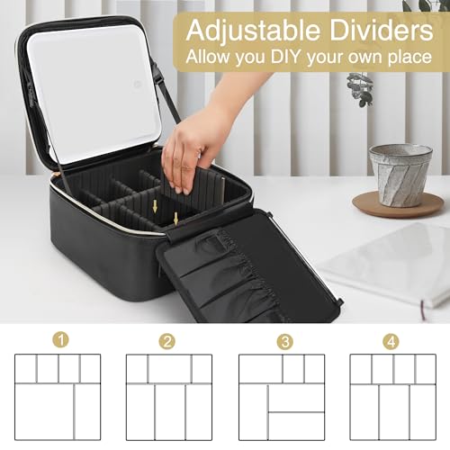 Travel Makeup Bag With LED Mirror