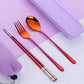 3 PCS Outdoor Flatware Set Fork Spoon Chopsticks