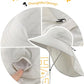 UPF 80+ Sun Hat for Men Women Wide Brim Sun Hat with Neck Flap Summer Safari UV Protection Gardening Fishing Hat Light Grey