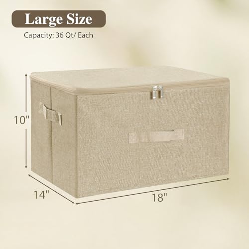 Fabric Storage Bins with Zipper Lids (2 Count)