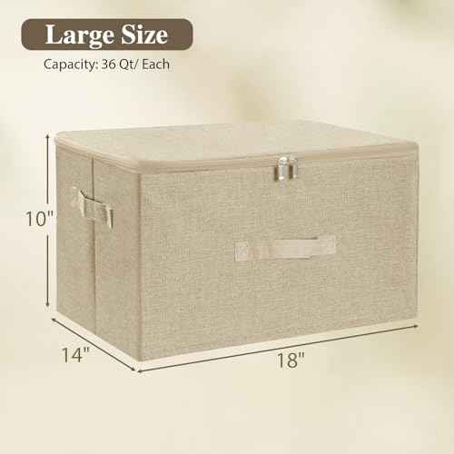 Fabric Storage Bins with Zipper Lids (3 Count)