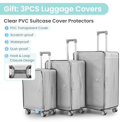 3 Piece Luggage Set 100% PC Hardshell (3 Count)